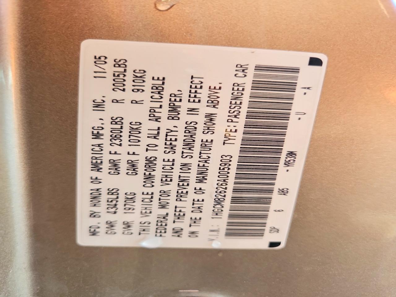 2006 HONDA ACCORD EX photo 12