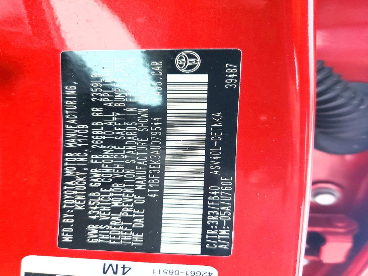 2010 TOYOTA CAMRY BASE photo 25