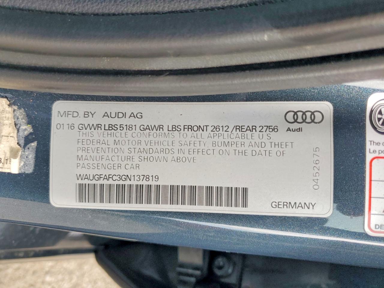 2016 AUDI A6 PREMIUM PLUS photo 12