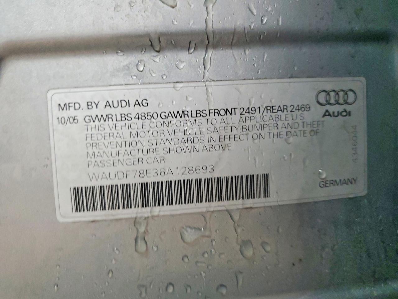 2006 AUDI A4 2.0T QUATTRO photo 12