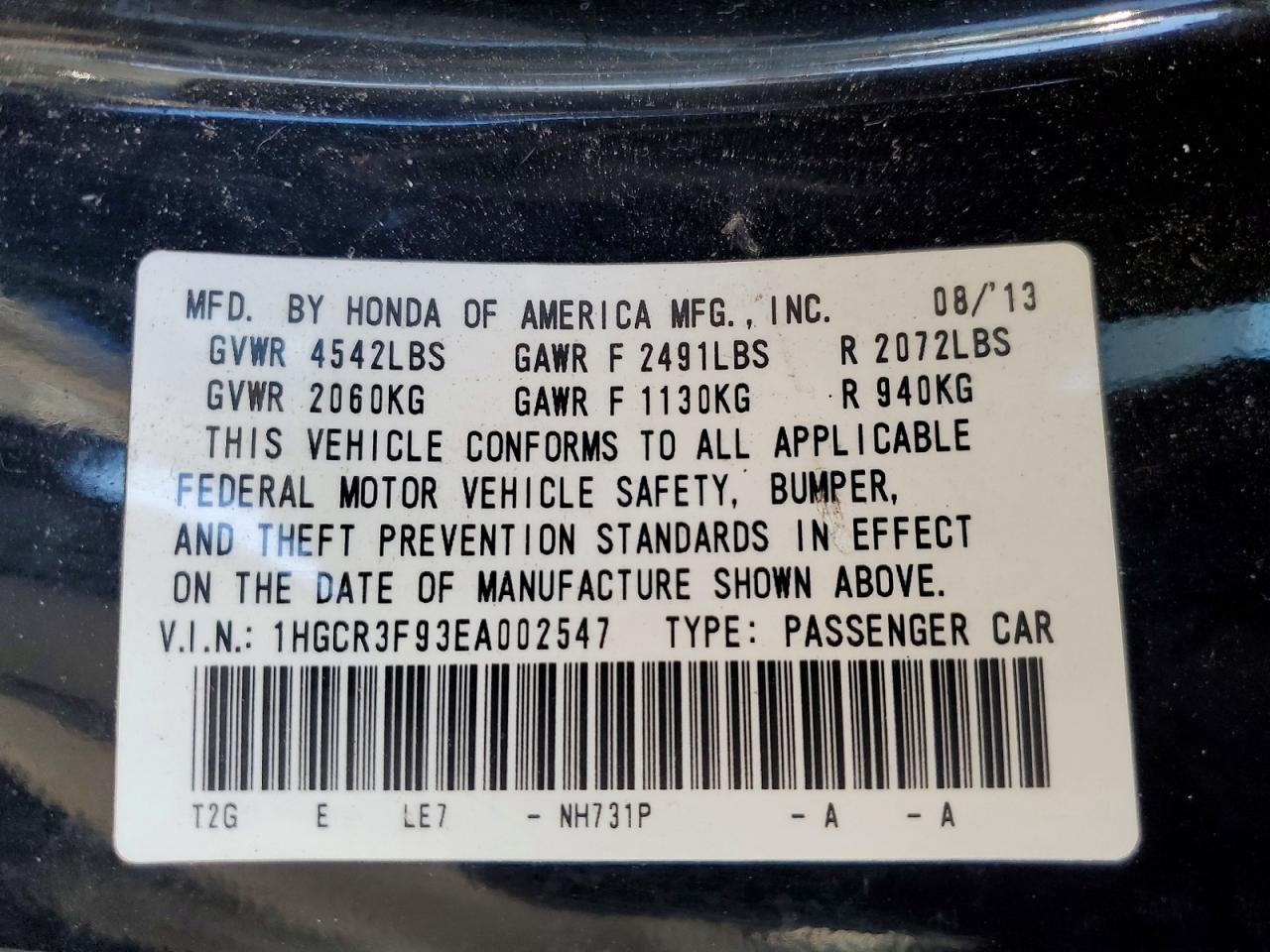2014 HONDA ACCORD TOURING photo 23
