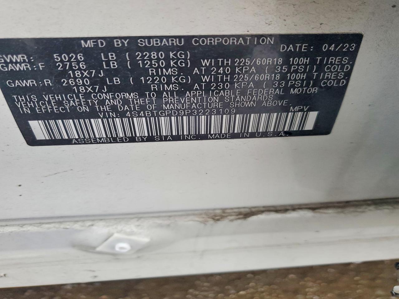 2023 SUBARU OUTBACK photo 13