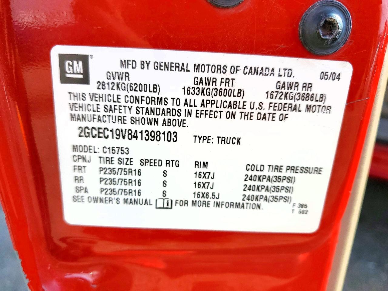 2004 CHEVROLET SILVERADO C1500 photo 23
