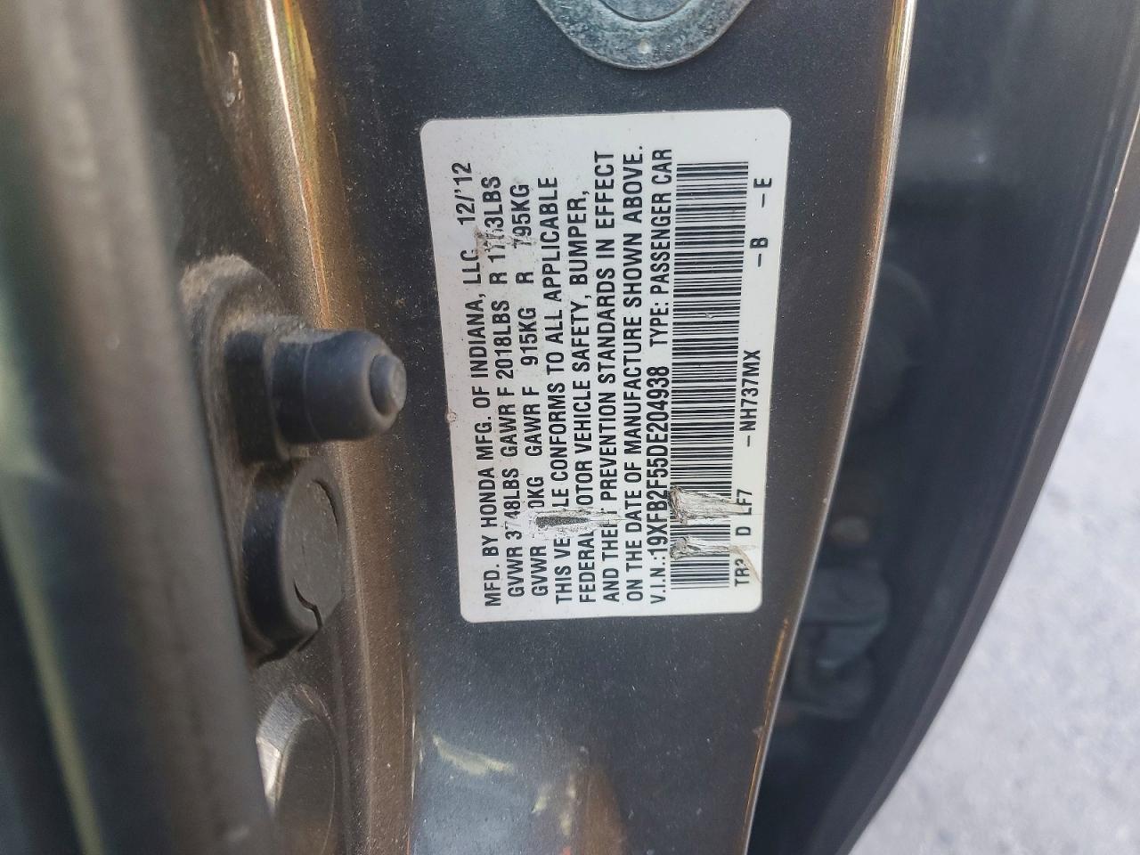 2013 HONDA CIVIC LX photo 23