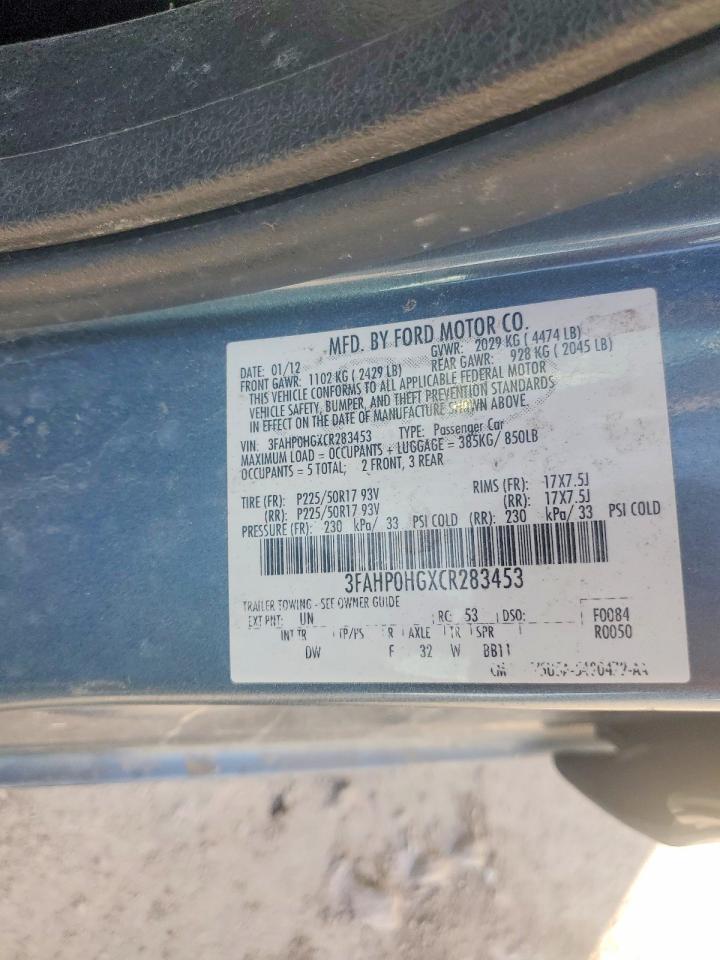 2012 FORD FUSION SE photo 23