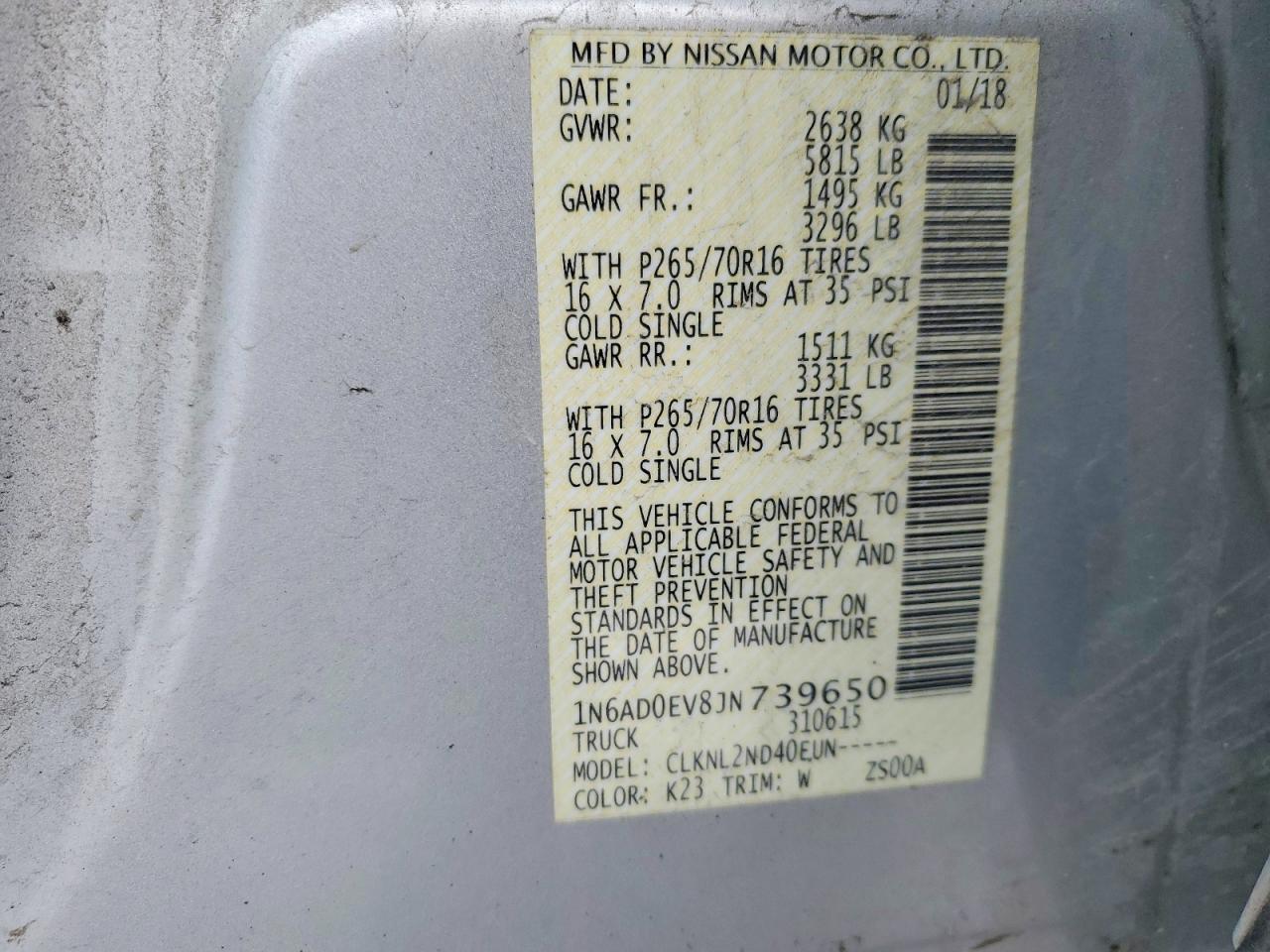 2018 NISSAN FRONTIER SV photo 12