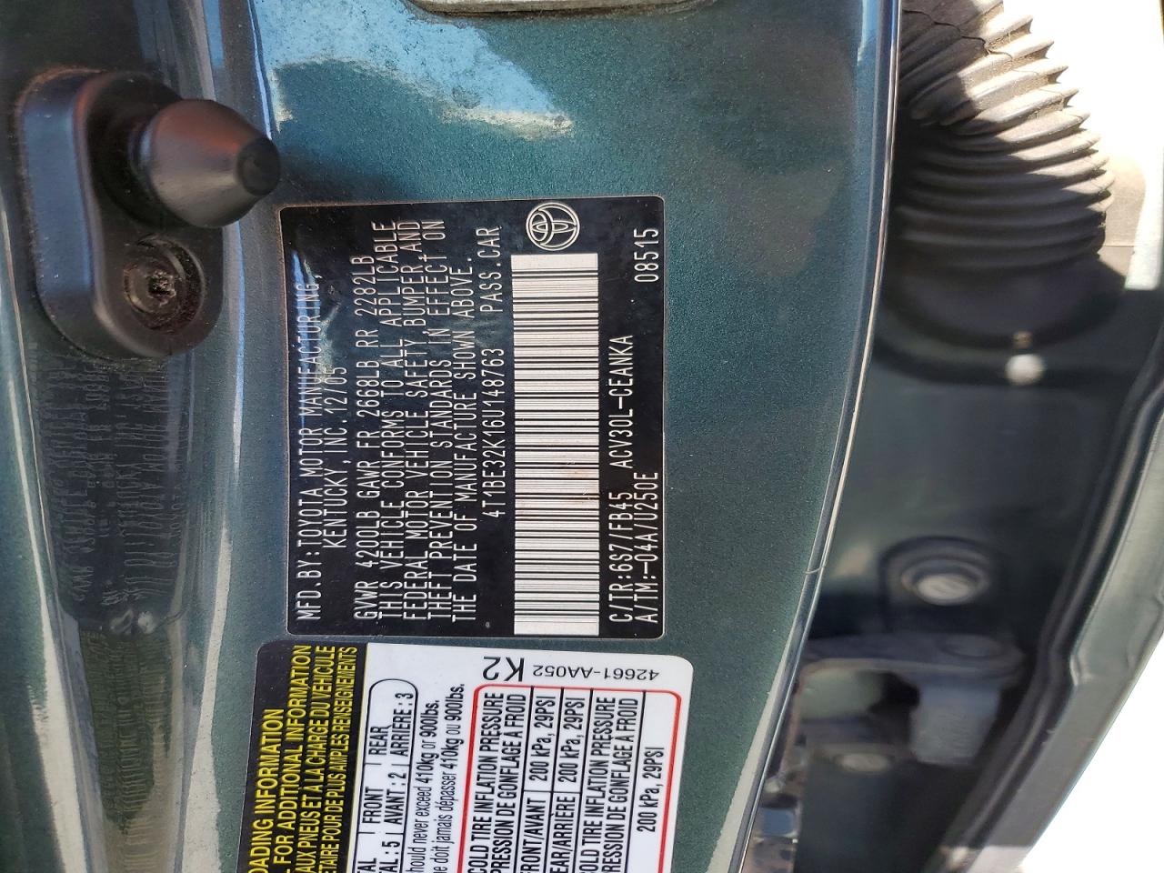 2006 TOYOTA CAMRY LE photo 23