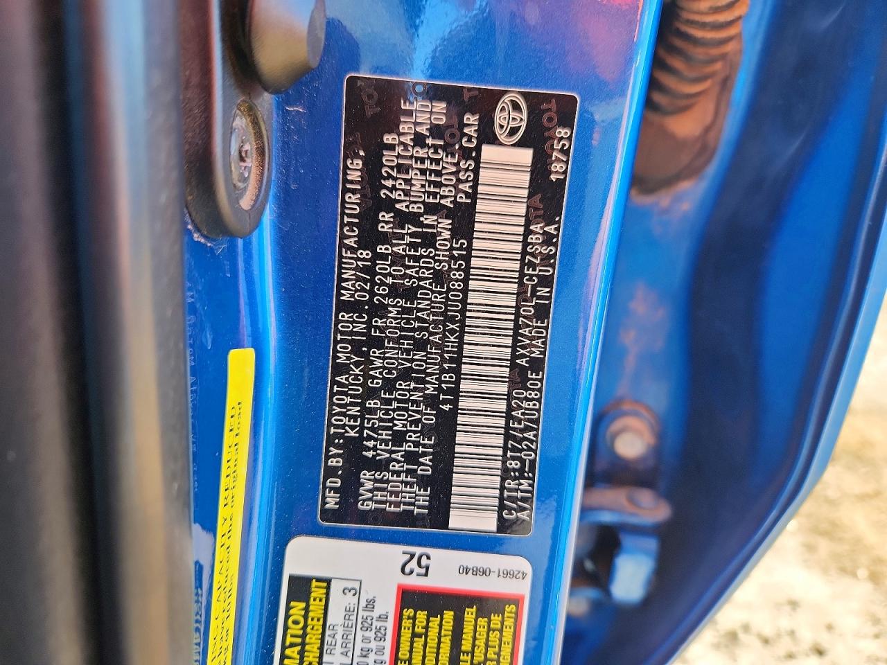 2018 TOYOTA CAMRY SE photo 23