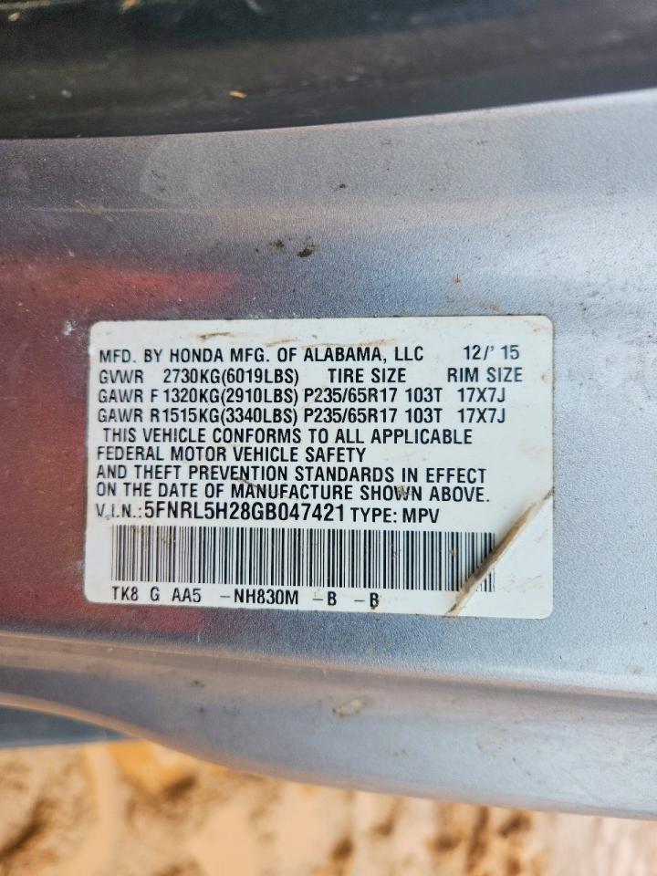 2016 HONDA ODYSSEY LX photo 13