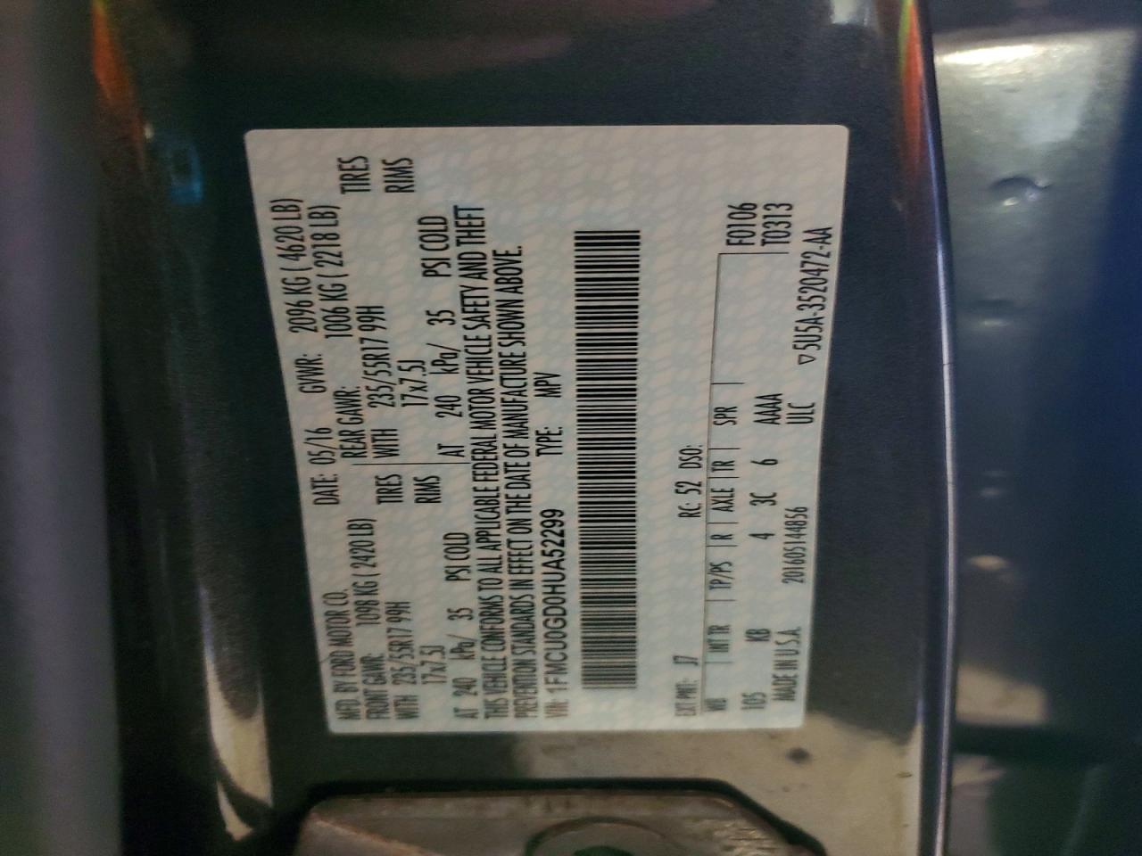 2017 FORD ESCAPE SE photo 25