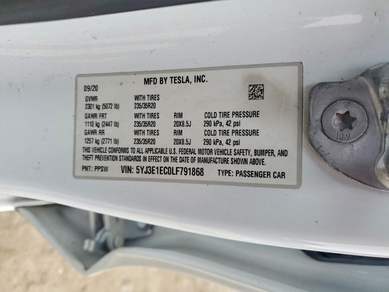 2020 TESLA MODEL 3 photo 23