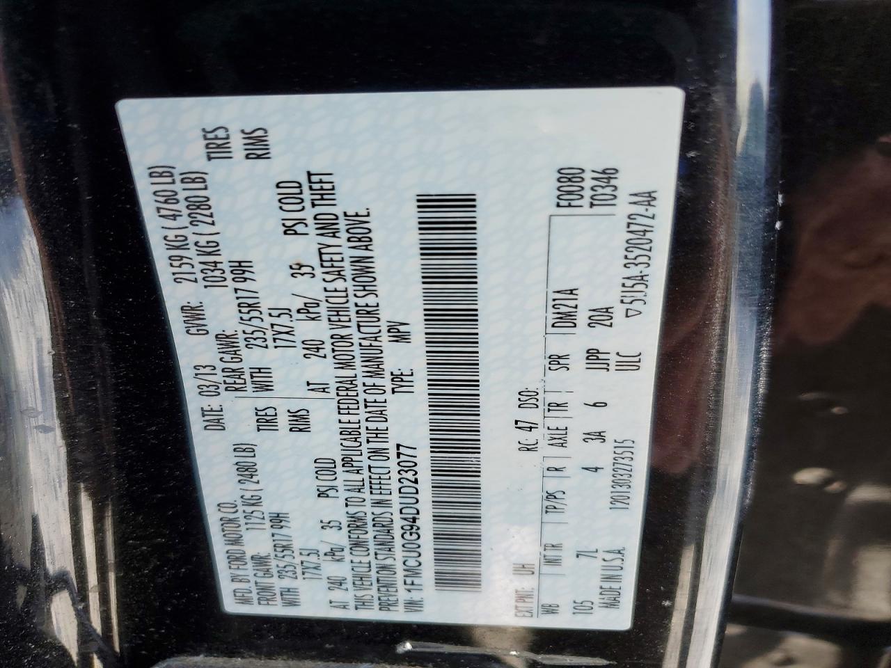 2013 FORD ESCAPE SE photo 37