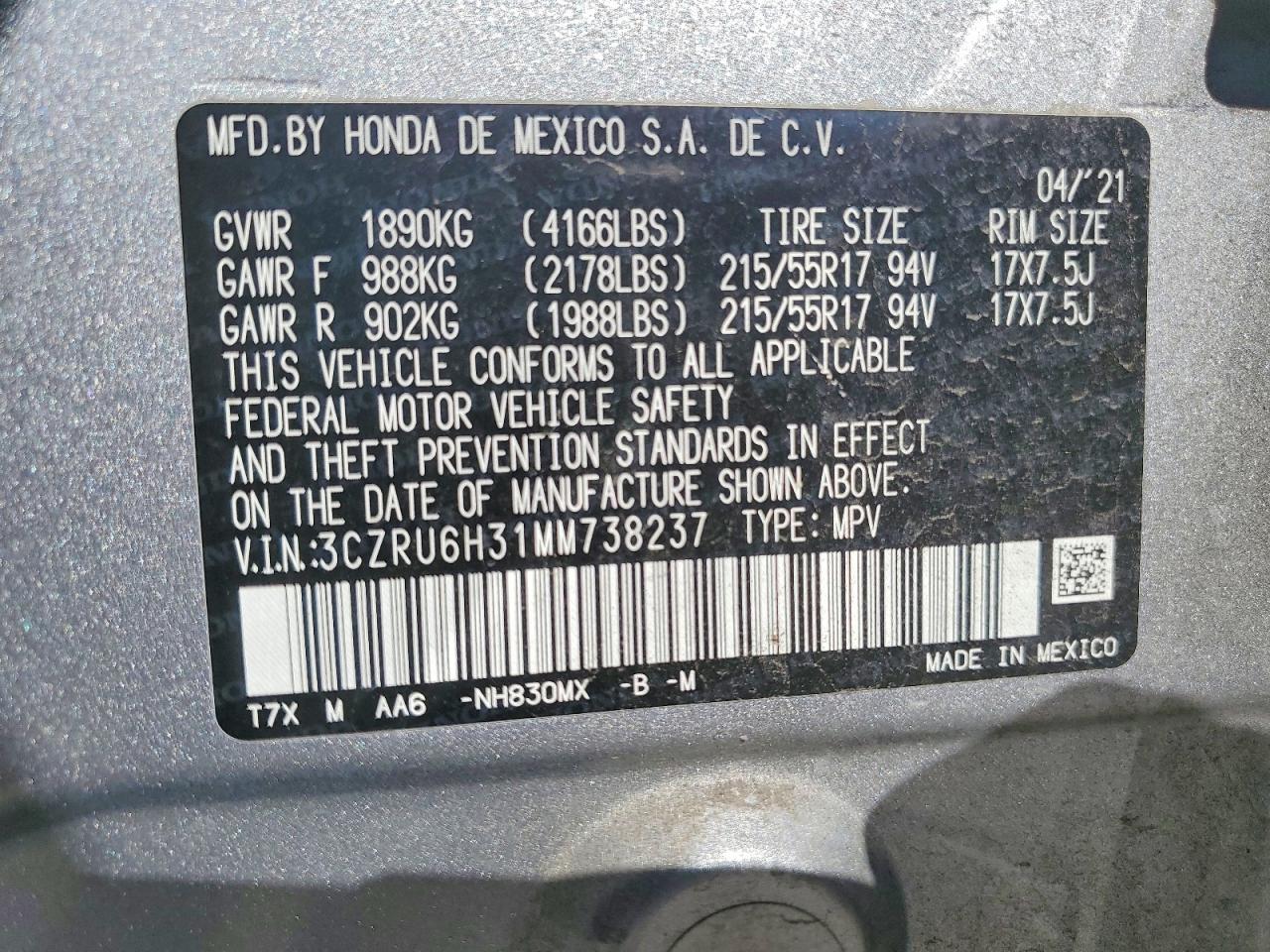2021 HONDA HR-V LX photo 25