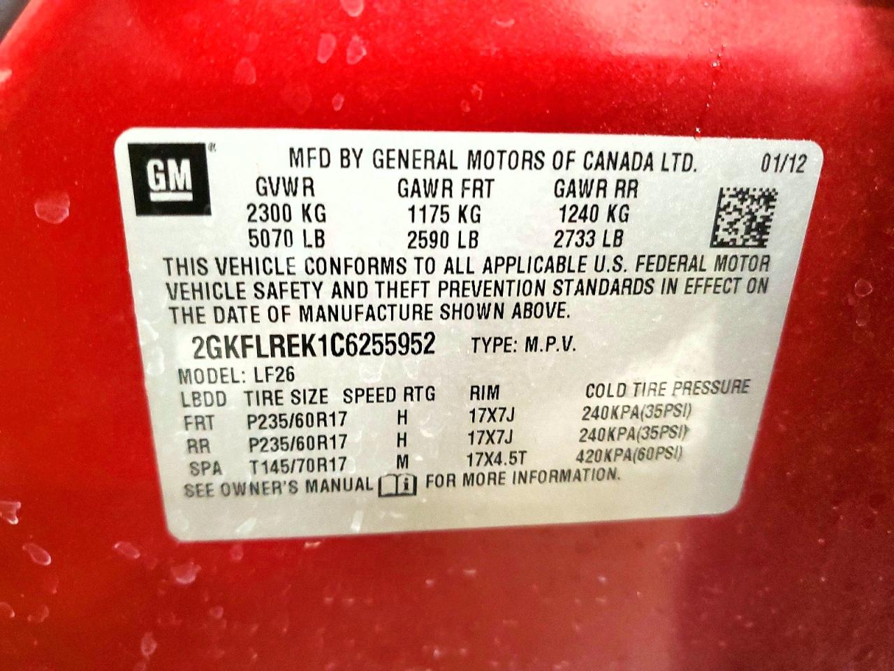 2012 GMC TERRAIN SLE photo 37