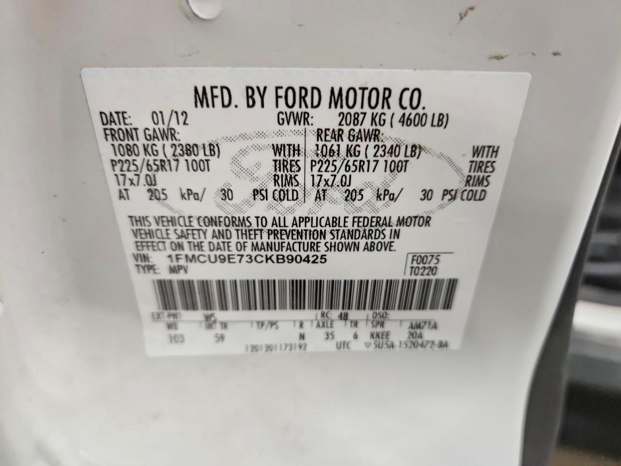 2012 FORD ESCAPE LIMITED photo 13