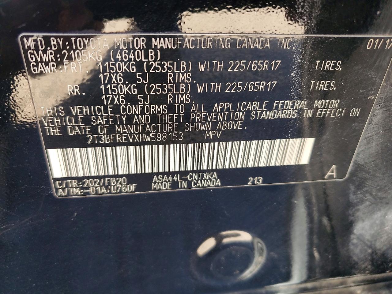 2017 TOYOTA RAV4 LE photo 13