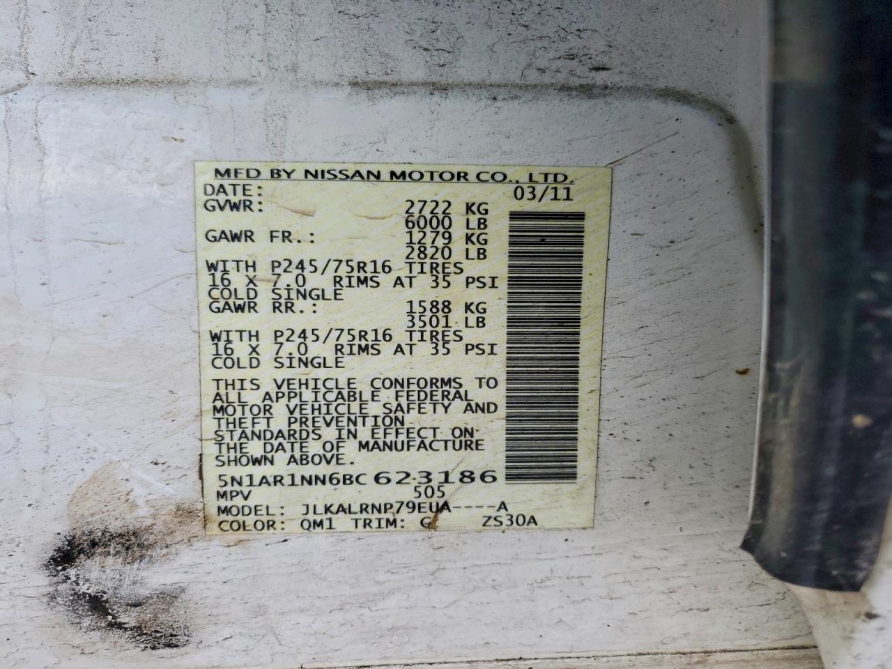 2011 NISSAN PATHFINDER S photo 12