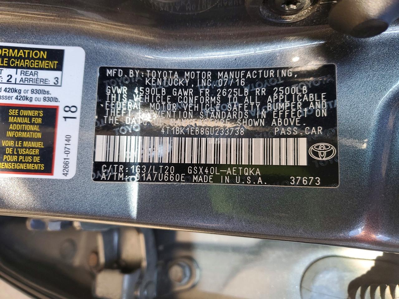 2016 TOYOTA AVALON photo 25