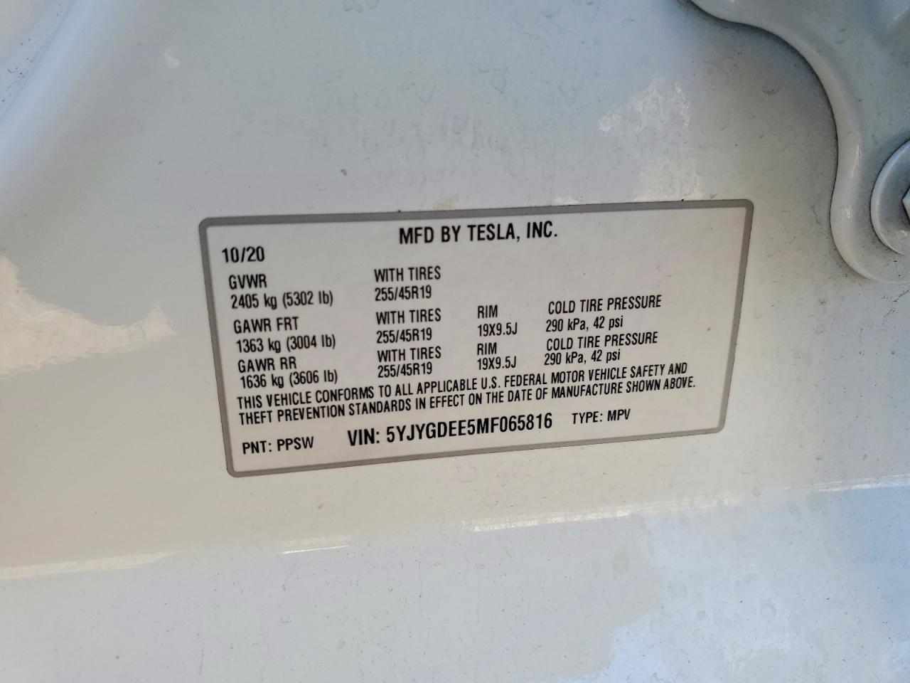 2021 TESLA MODEL Y photo 14