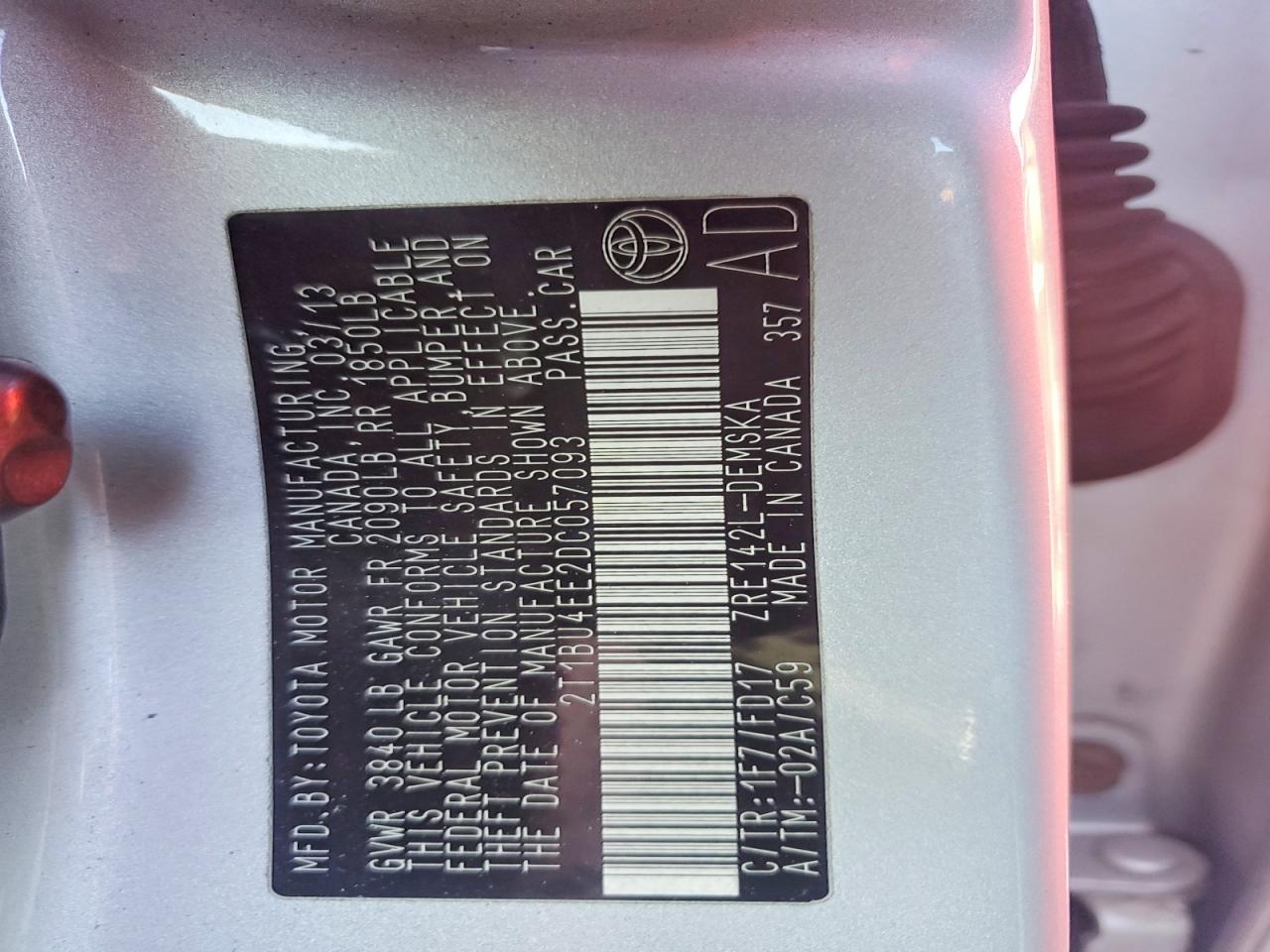 2013 TOYOTA COROLLA BASE photo 23