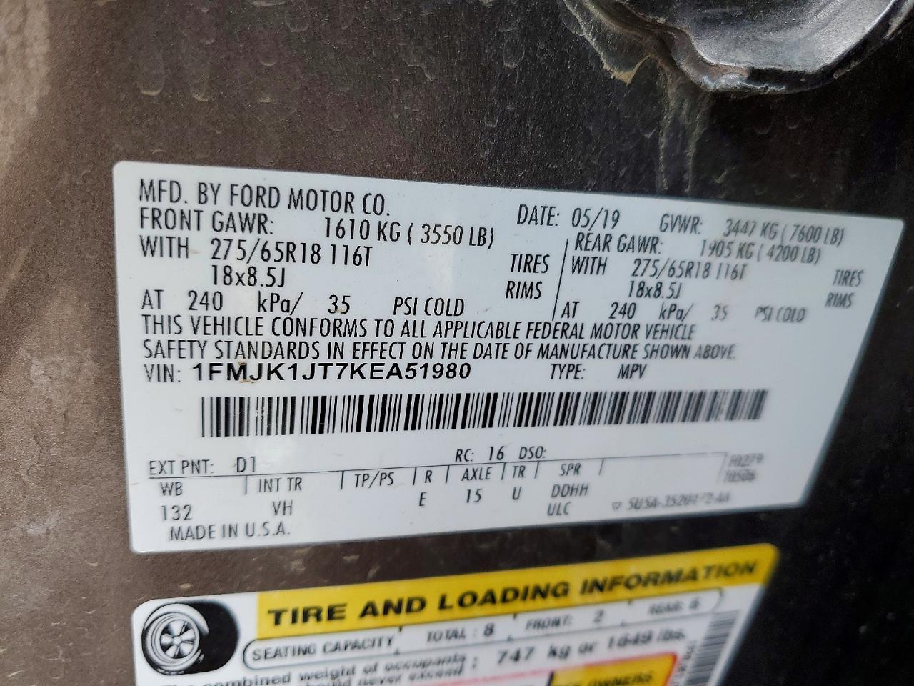 2019 FORD EXPEDITION MAX XLT photo 25