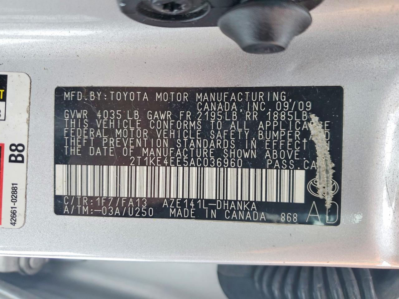 2010 TOYOTA COROLLA MATRIX S photo 12