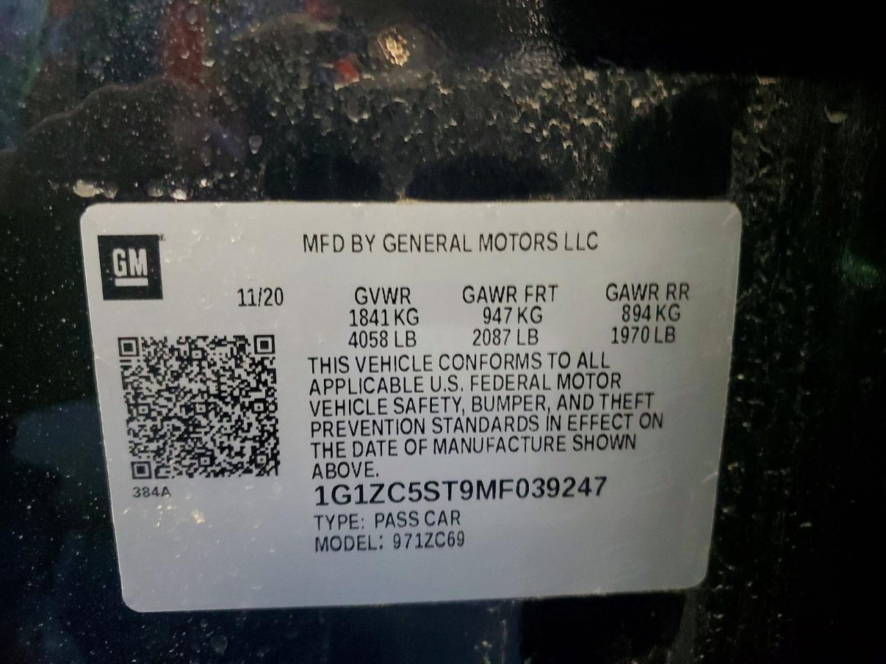 2021 CHEVROLET MALIBU LS photo 34