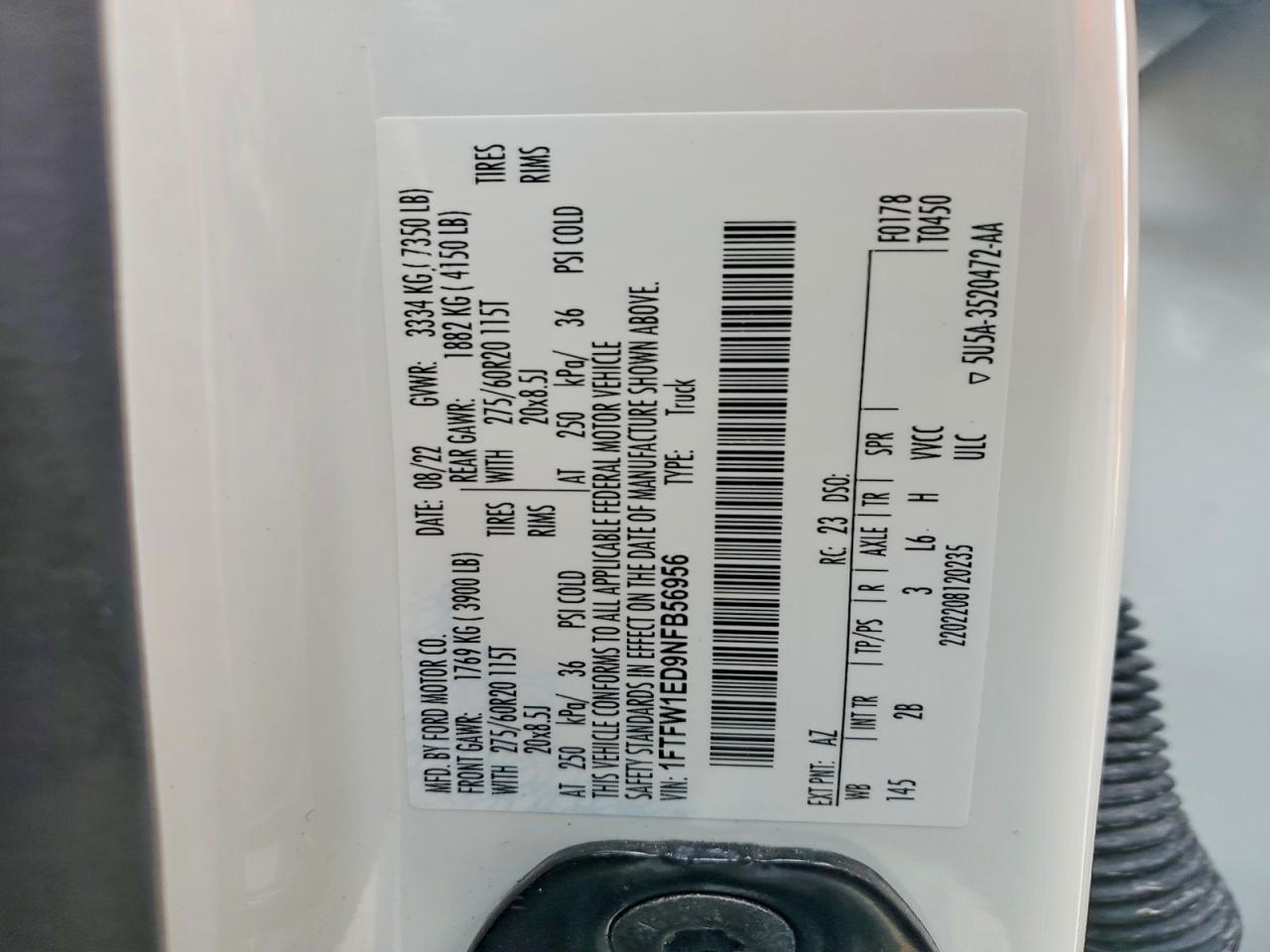 2022 FORD F150 SUPERCREW photo 12