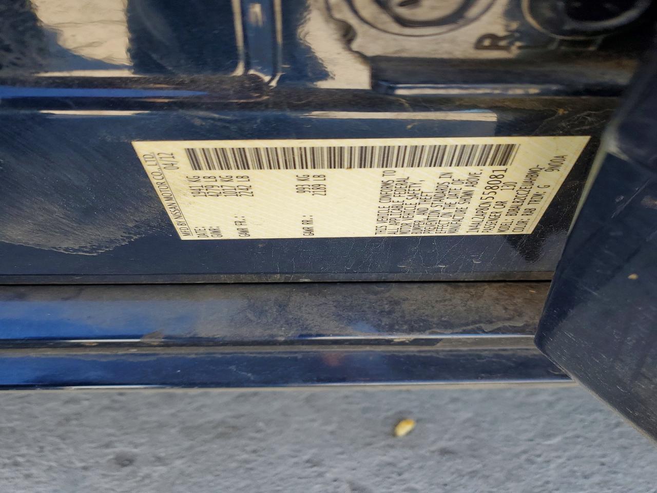2012 NISSAN ALTIMA BASE photo 34