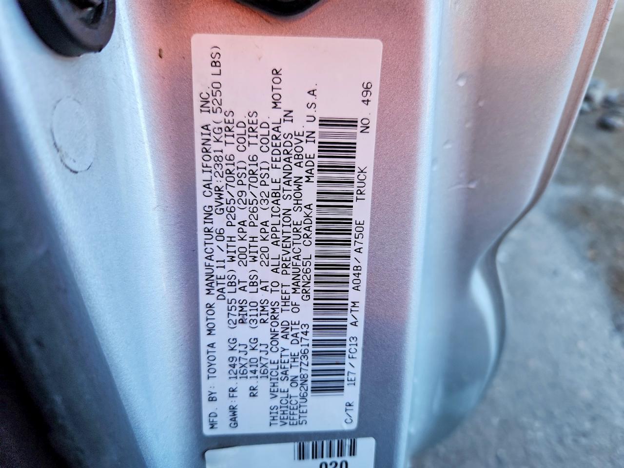 2007 TOYOTA TACOMA PRERUNNER ACCESS CAB photo 13