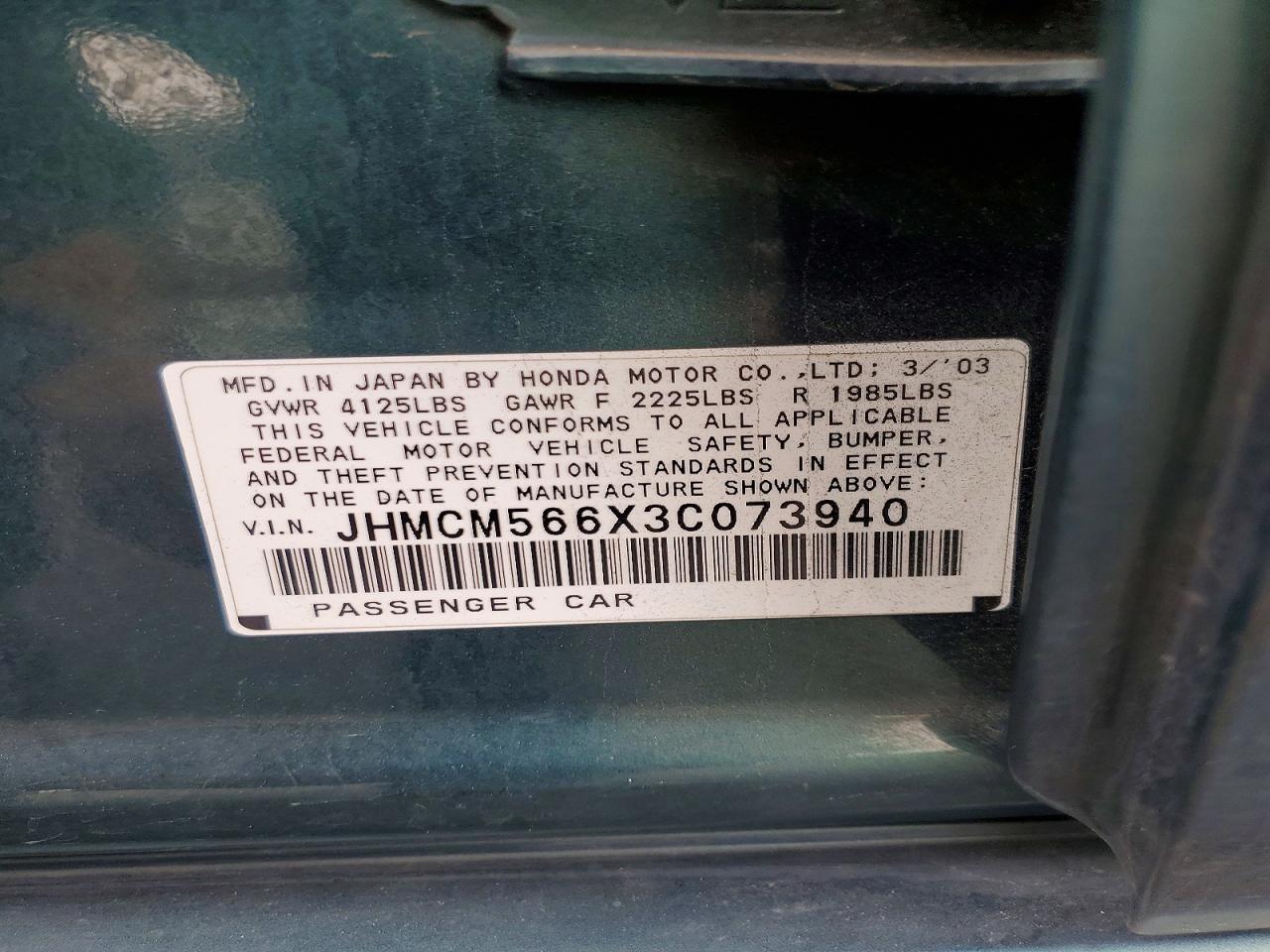 2003 HONDA ACCORD EX photo 34