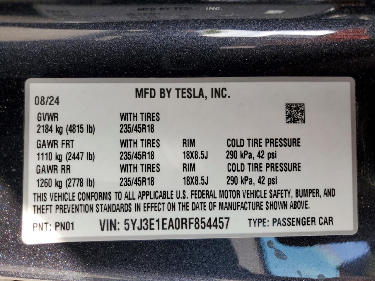 2024 TESLA MODEL 3 photo 25