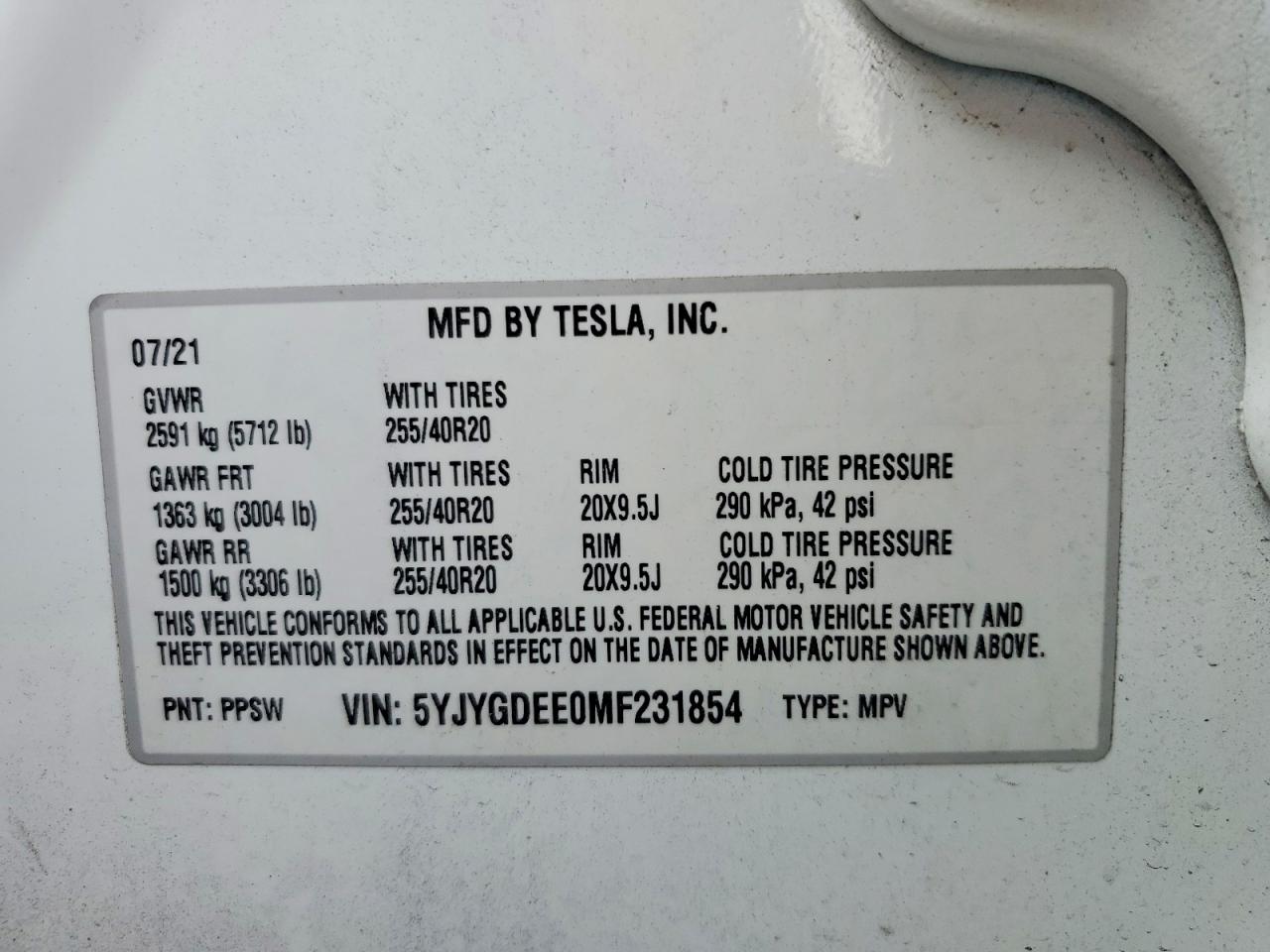 2021 TESLA MODEL Y photo 27