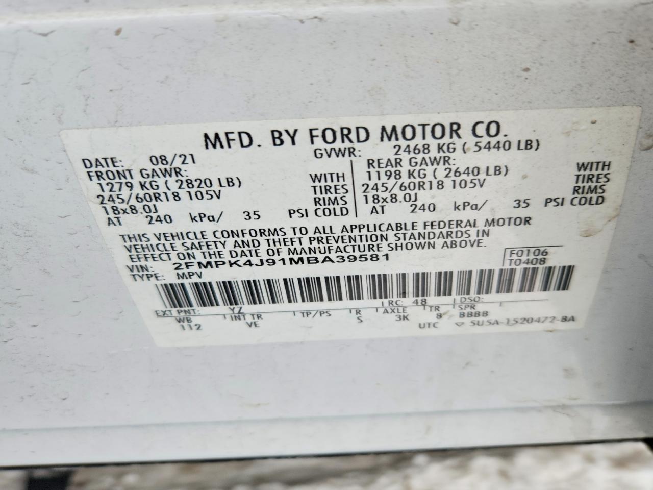 2021 FORD EDGE SEL photo 25