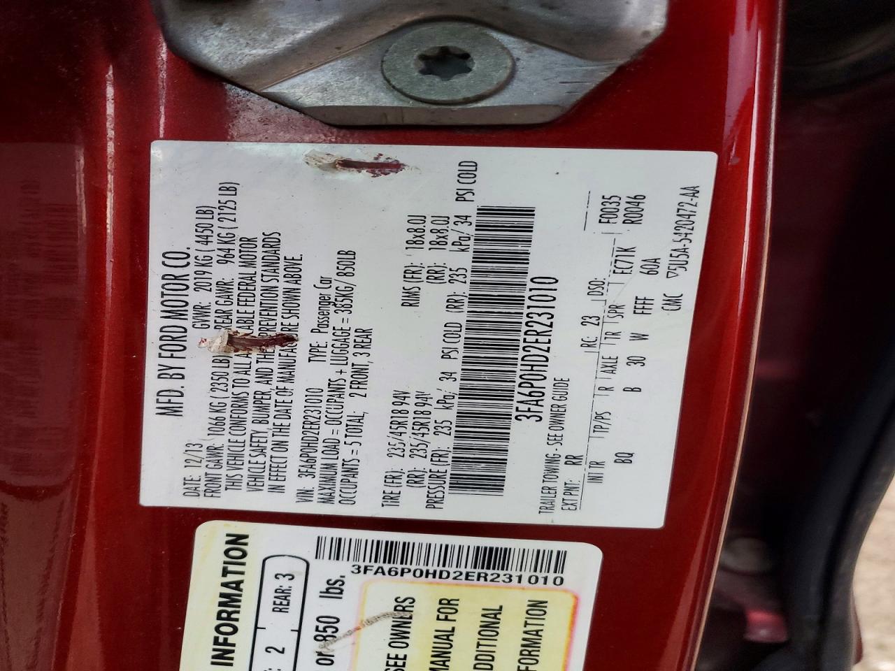 2014 FORD FUSION SE photo 23