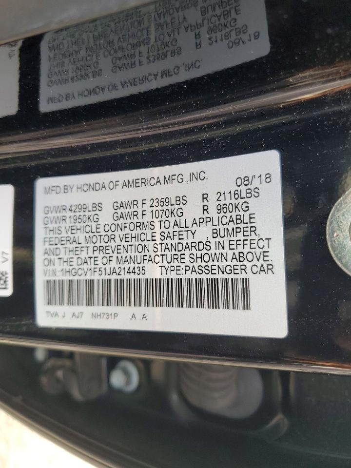 2018 HONDA ACCORD EXL photo 23