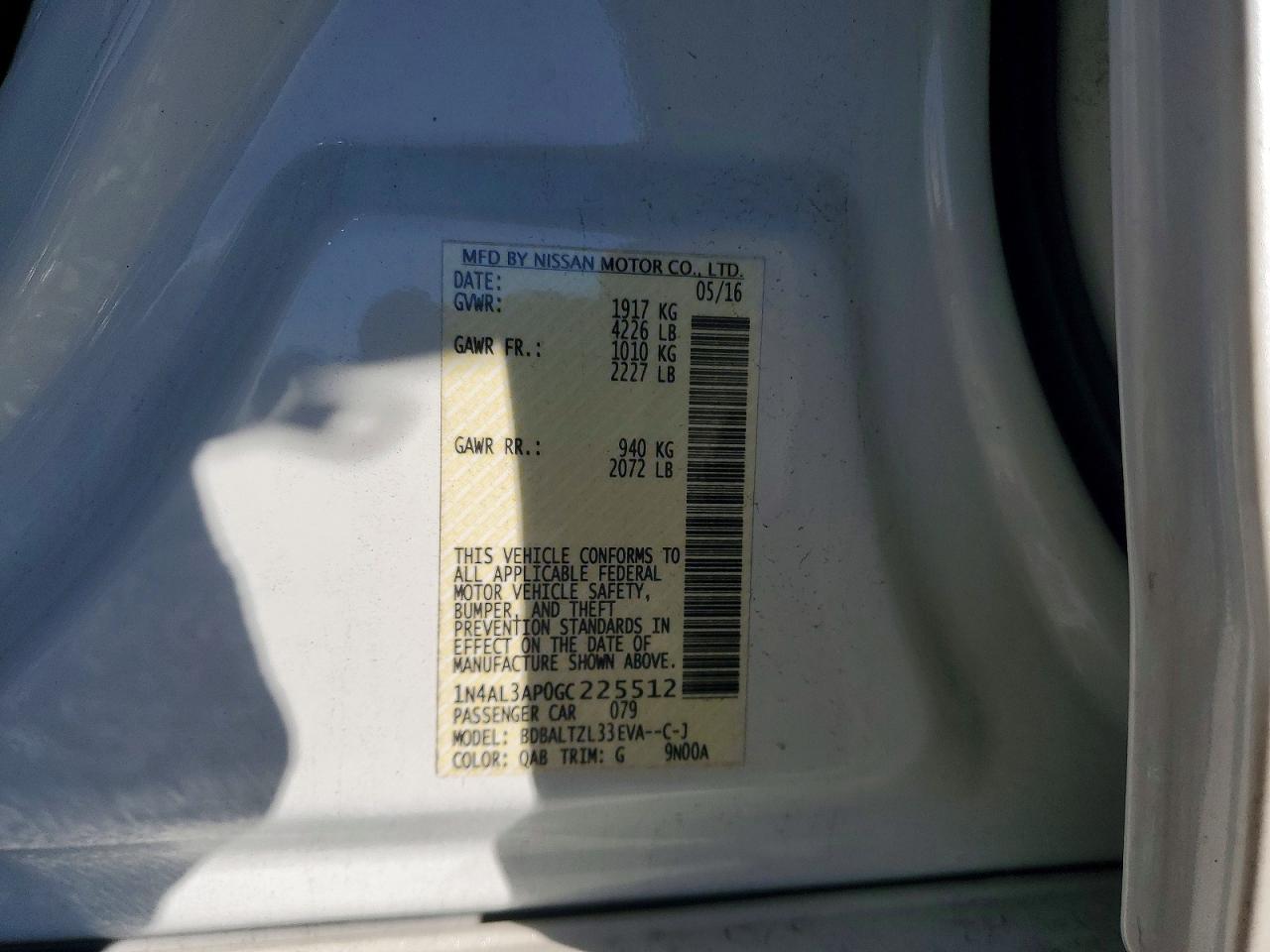 2016 NISSAN ALTIMA 2.5 photo 34