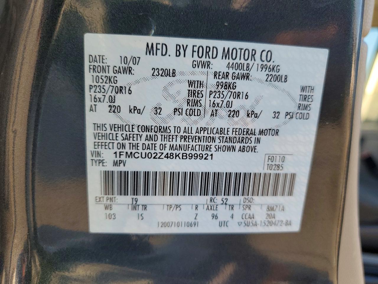 2008 FORD ESCAPE XLS photo 37