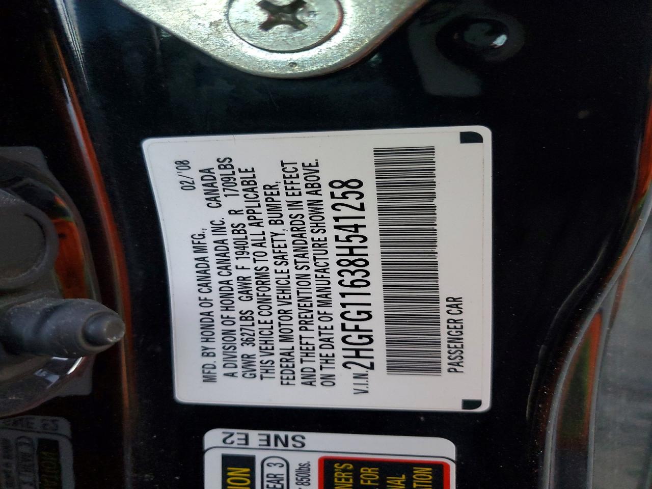 2008 HONDA CIVIC LX photo 25