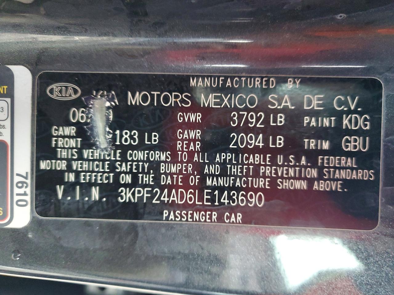 2020 KIA FORTE FE, LXS photo 25