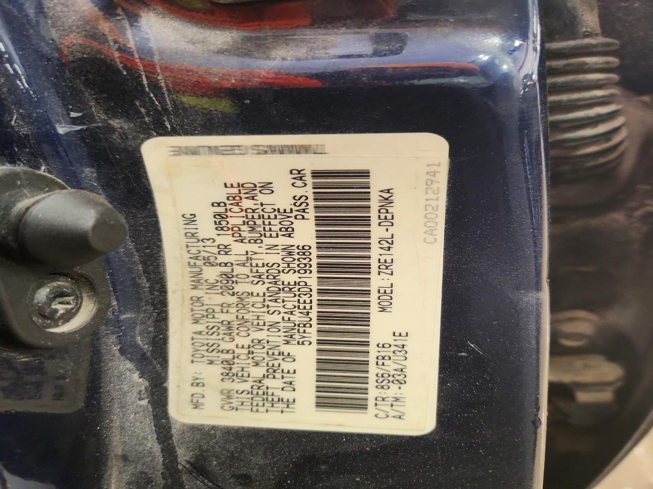 2013 TOYOTA COROLLA BASE photo 25
