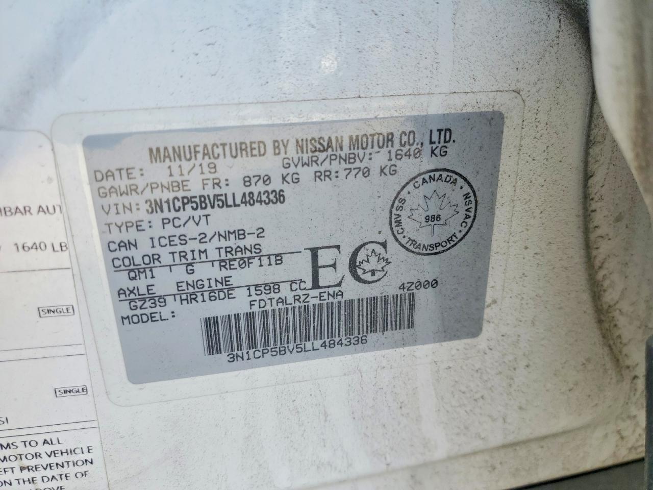 2020 NISSAN KICKS S photo 37