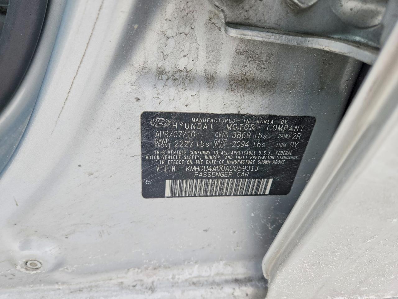 2010 HYUNDAI ELANTRA GLS photo 23