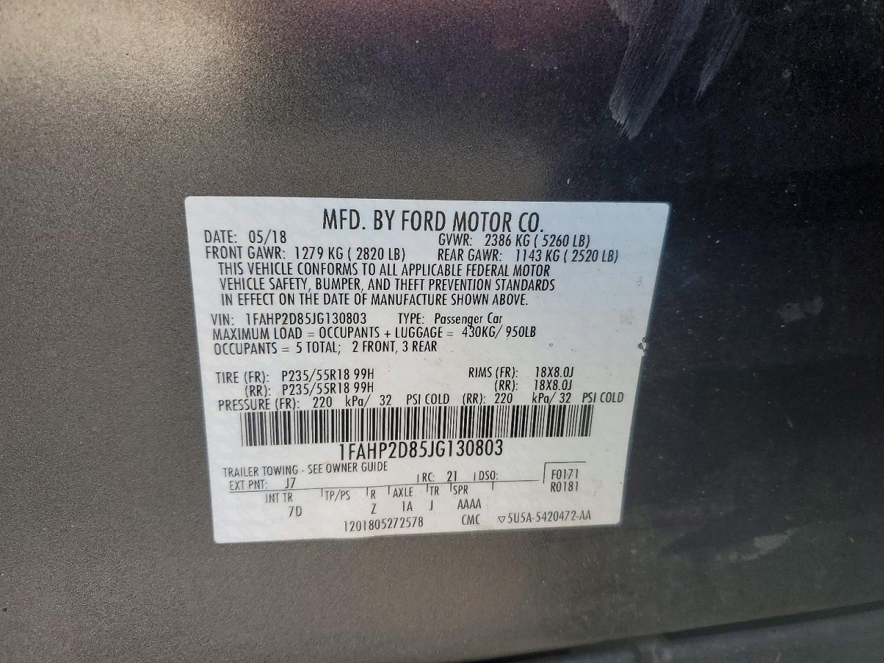 2018 FORD TAURUS SE photo 23