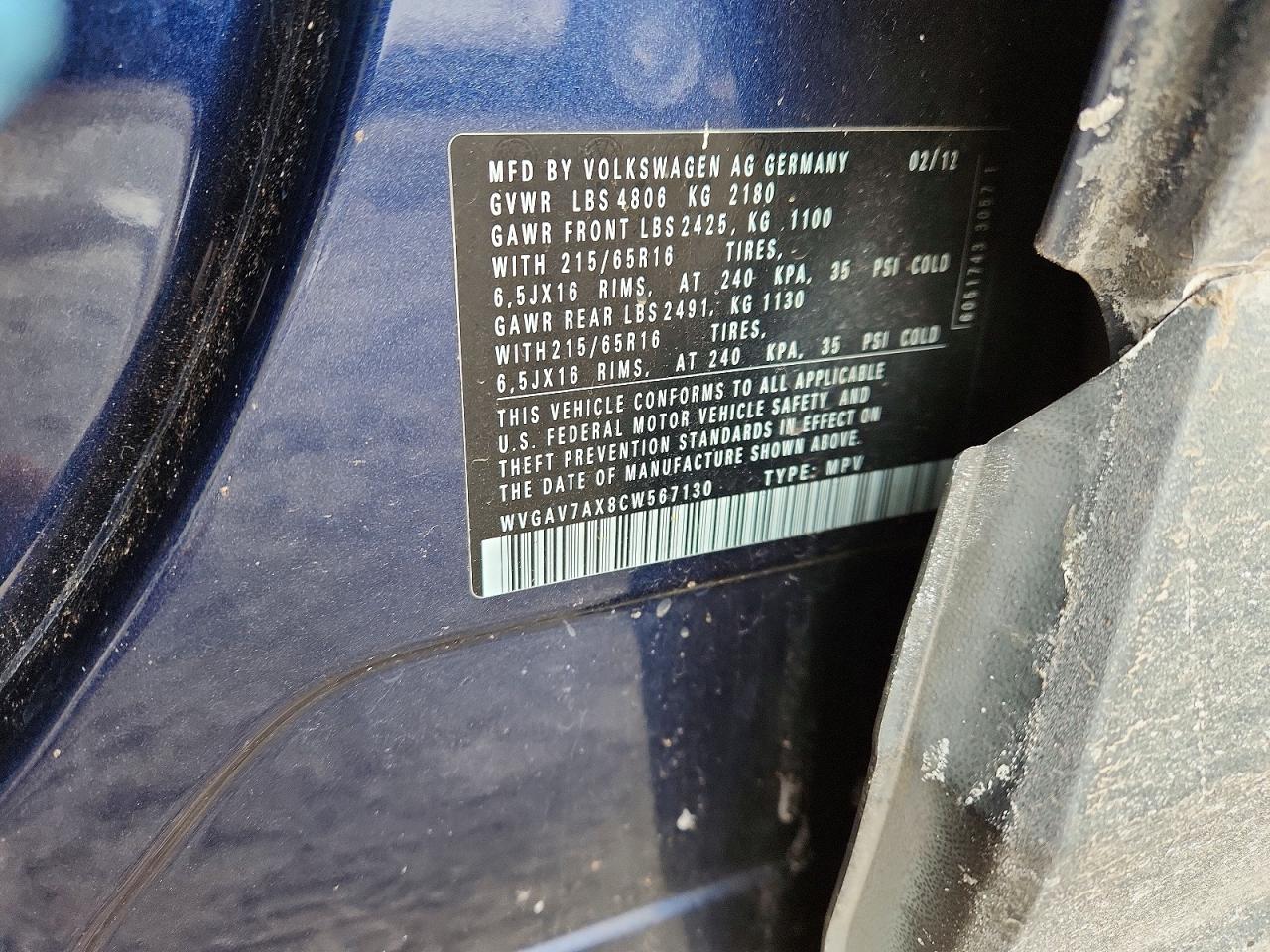 2012 VOLKSWAGEN TIGUAN S photo 23
