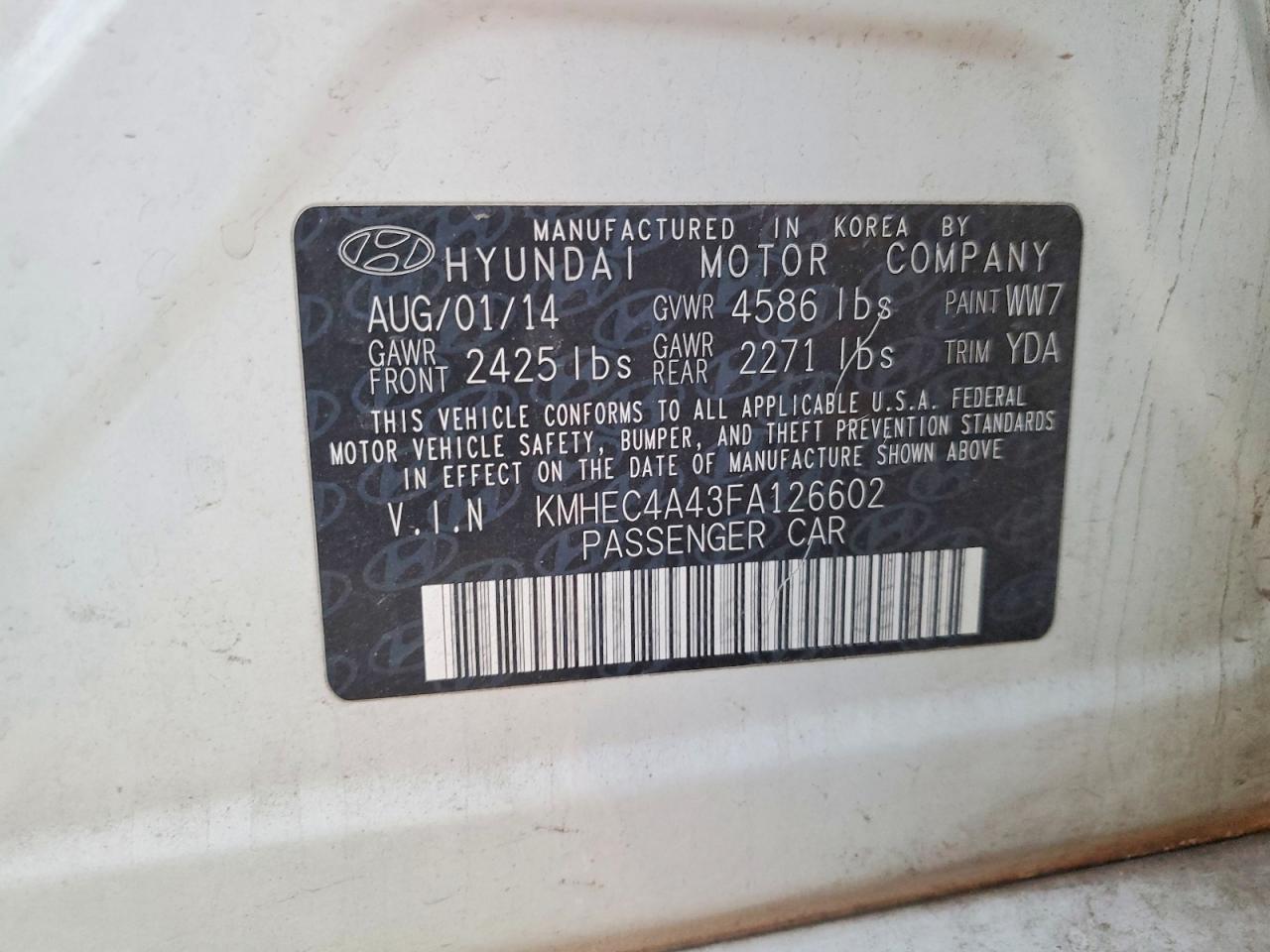 2015 HYUNDAI SONATA HYBRID photo 23