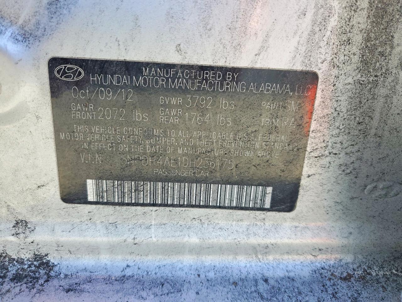 2013 HYUNDAI ELANTRA GLS photo 12
