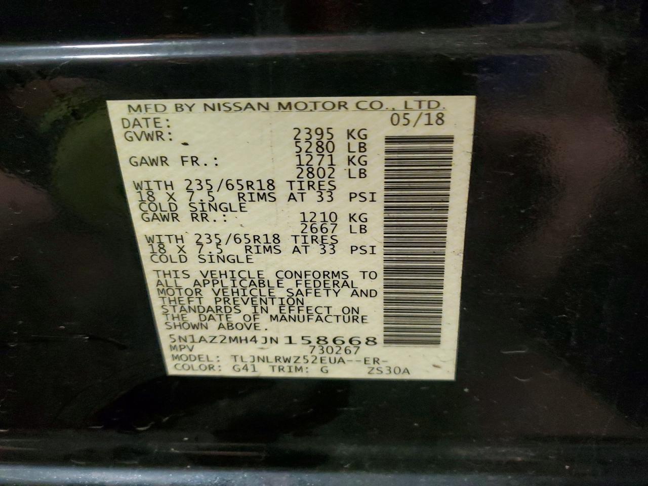 2018 NISSAN MURANO S photo 37