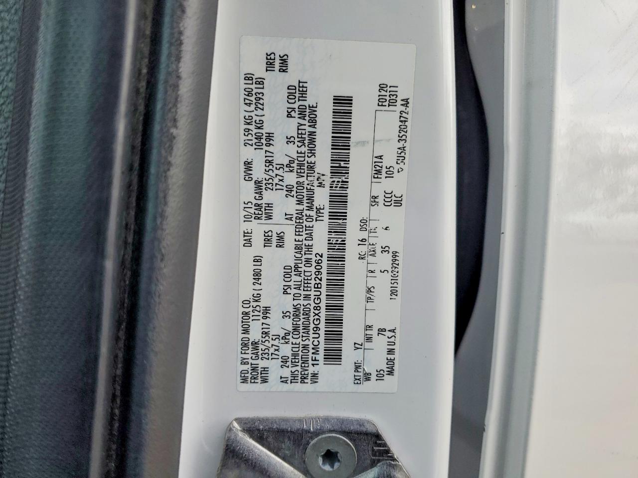 2016 FORD ESCAPE SE photo 13