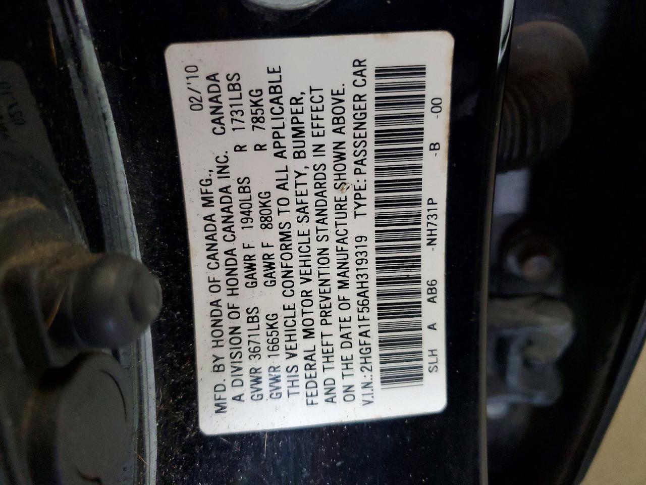 2010 HONDA CIVIC LX photo 13